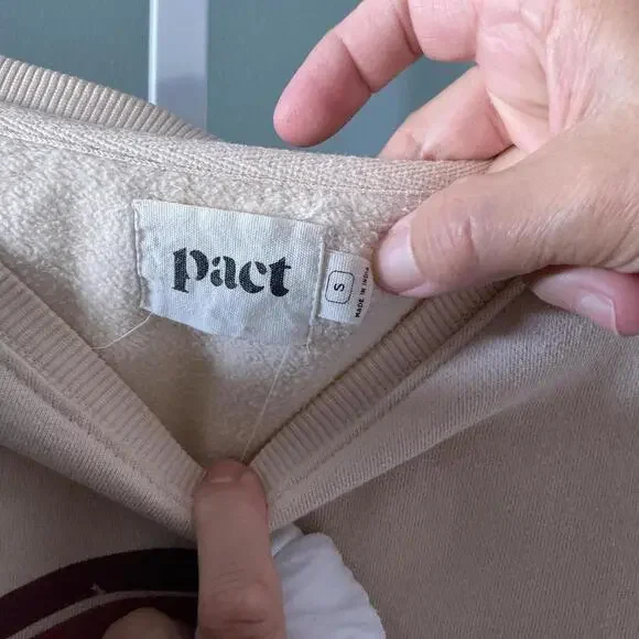 “Pact” Women's Cream and Yellow sweatshirt with logo Kindnesses is Cool. - Picture 2 of 5